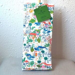 NWT Kate Spade Buildings and Floral Pattern 100% Cotton Kitchen Towel Set of 2